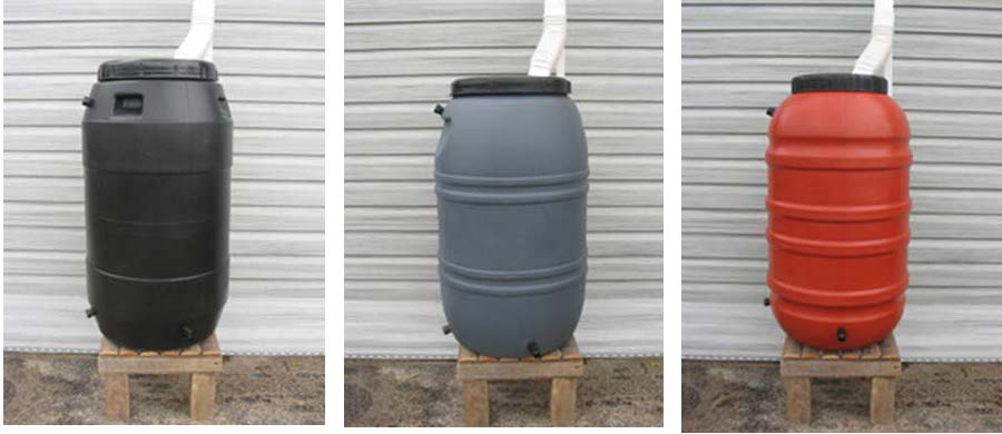 55 Gallon Rain Barrel - Terra Cotta Plastic Upcycled Water Harvesting